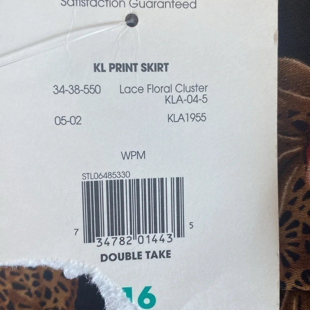 NWT Kathie Lee Lace floral cluster print skirt size 16